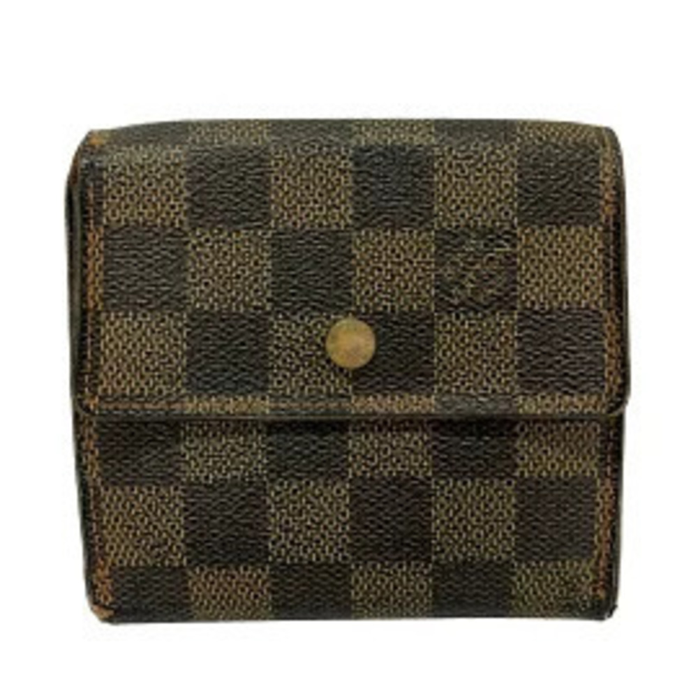 LOUIS VUITTON Portemonnaie Bi fold Credit Card Wallet Ebene Brown